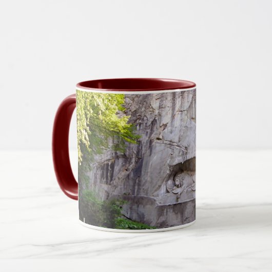 Zwitserland, Luzerne, het Lion Monument Mok (Voorkant links)