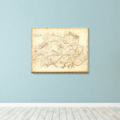 Zwitserland Map door Arrowsmith Canvas Afdruk (Insitu (Houten vloer))