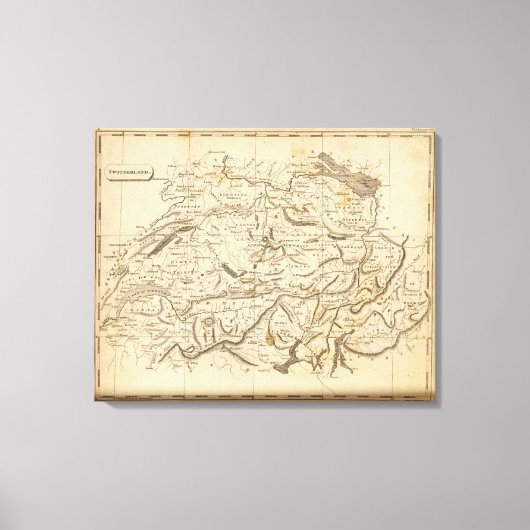 Zwitserland Map door Arrowsmith Canvas Afdruk (Voorkant)
