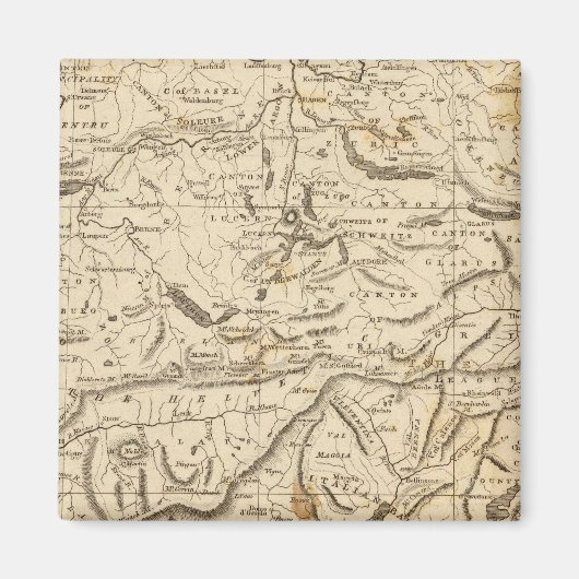 Zwitserland Map door Arrowsmith Magneet (Voorkant)