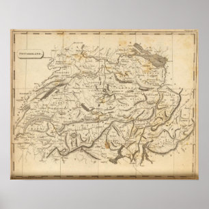 Zwitserland Map door Arrowsmith Poster