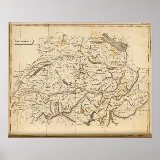 Zwitserland Map door Arrowsmith Poster (Voorkant)