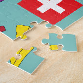 Zwitserland Map en Zwitserse stereotypen Puzzle Legpuzzel (Zijkant)