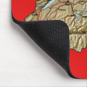 Zwitserland Map Mousepad Muismat (Hoek)