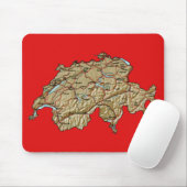 Zwitserland Map Mousepad Muismat (Met muis)