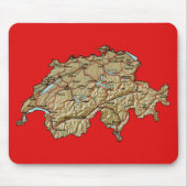 Zwitserland Map Mousepad Muismat (Voorkant)