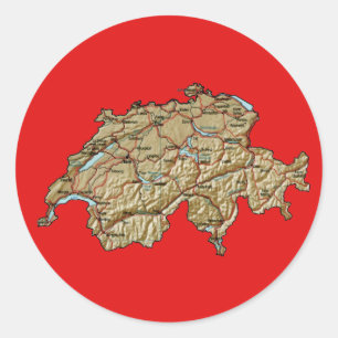 Zwitserland Map Sticker