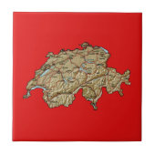 Zwitserland Map Tile Tegeltje (Voorkant)