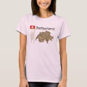 Zwitserland Map + vlag + titel T-shirt (Voorkant)