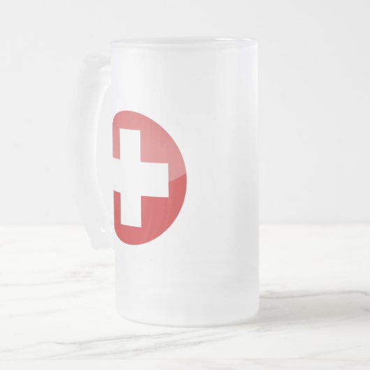 zwitserland matglas bierpul (Voorkant links)