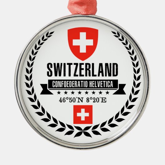 Zwitserland Metalen Ornament (Voorkant)