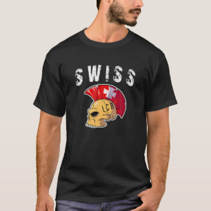 Zwitserland Mohawk Skull Design Sport Supporter Su T-shirt