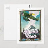 Zwitserland Monta Rosa Reisposter Briefkaart (Voorkant / Achterkant)