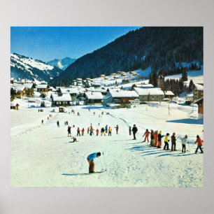  Zwitserland,    Morginsecole de ski Poster