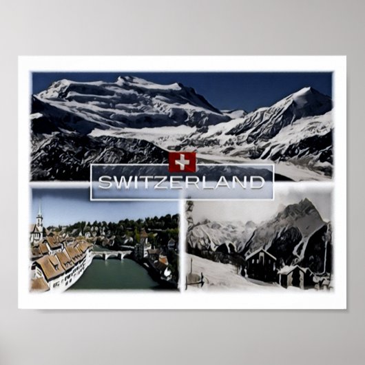 Zwitserland - Mozaïek - Poster (Voorkant)
