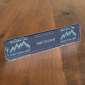 ZWITSERLAND, naamplaat op de eigen bureau Naambordje (Zijkant)