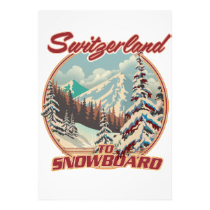 Zwitserland naar Snowboard Foto Afdruk