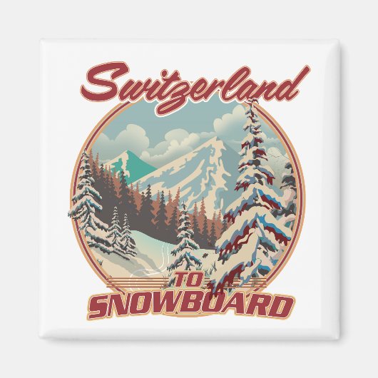 Zwitserland naar Snowboard Magneet (Voorkant)
