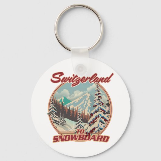 Zwitserland naar Snowboard Sleutelhanger (Voorkant)