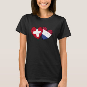 Zwitserland Nederland Hartjes Vlag Zwitsers Nederl T-shirt