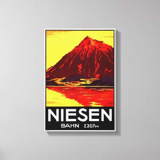 Zwitserland Niesen Vintage Travel Poster teruggeze Canvas Afdruk (Voorkant)