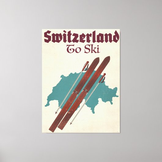 Zwitserland om te skiën canvas afdruk (Voorkant)