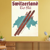 Zwitserland om te skiën canvas afdruk (Insitu (Woonkamer))