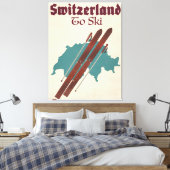 Zwitserland om te skiën canvas afdruk (Insitu (Slaapkamer))