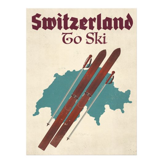 Zwitserland om te skiën foto afdruk (Voorkant)