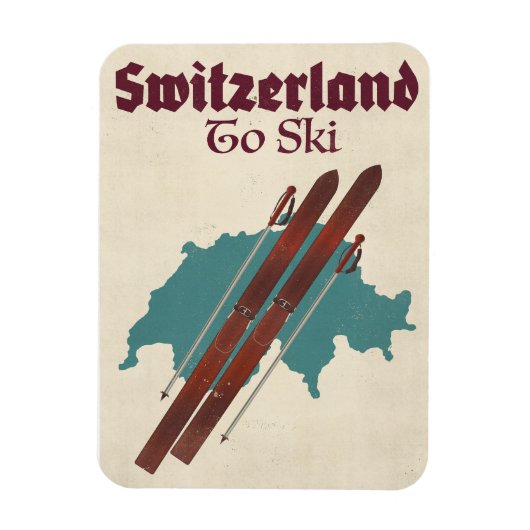 Zwitserland om te skiën magneet (Verticaal)