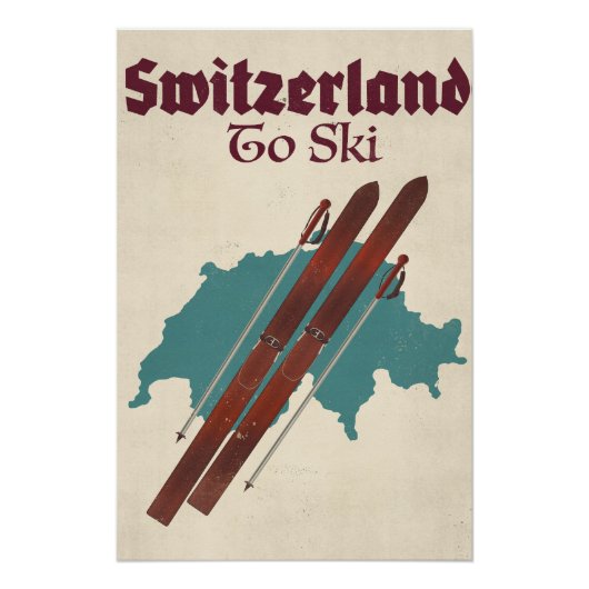 Zwitserland om te skiën perfect poster (Voorkant)