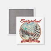 Zwitserland om te snowboarden magneet (Voorkant / Achterkant)