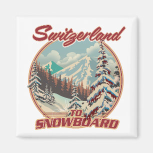 Zwitserland om te snowboarden magneet