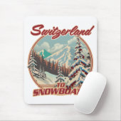 Zwitserland om te snowboarden muismat (Met muis)
