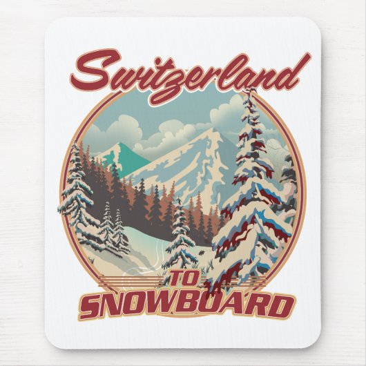 Zwitserland om te snowboarden muismat (Voorkant)