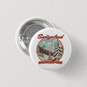Zwitserland om te snowboarden ronde button 3,2 cm (Voorkant /achterkant)