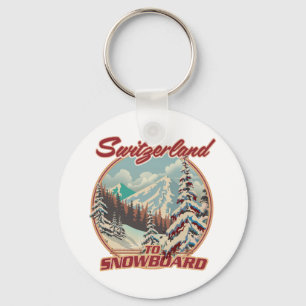 Zwitserland om te snowboarden sleutelhanger