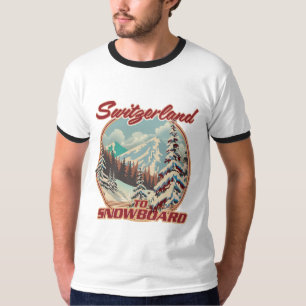 Zwitserland om te snowboarden t-shirt
