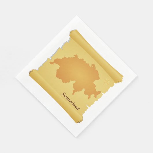 Zwitserland op een perkament servet (Hoek)