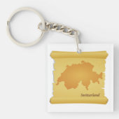 Zwitserland op een perkament sleutelhanger (Voorkant)