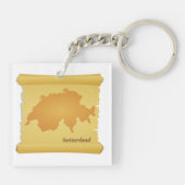 Zwitserland op een perkament sleutelhanger (Achterkant)