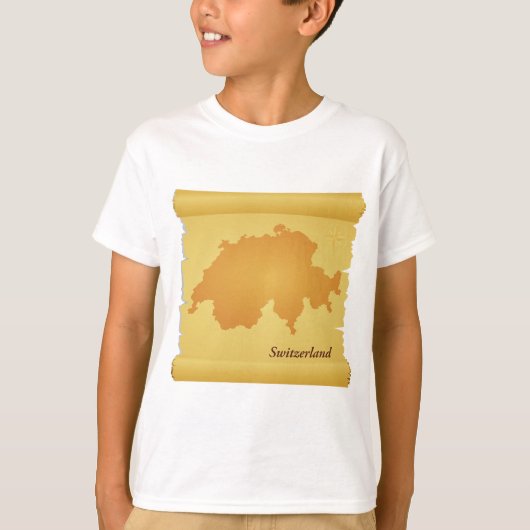 Zwitserland op een perkament t-shirt (Voorkant)