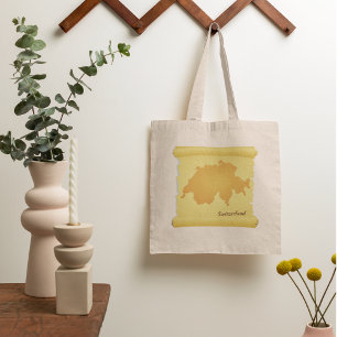 Zwitserland op een perkament tote bag