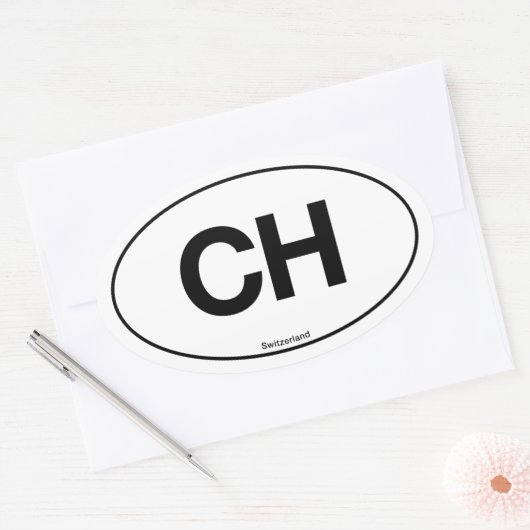 Zwitserland Ovaal Ovale Sticker (Envelop)