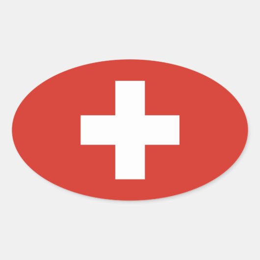 Zwitserland Ovale Sticker (Voorkant)