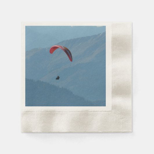 Zwitserland Paraglider 🏔️ Avontuurlijk Papier ser Servetten (Voorkant)