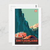 Zwitserland per auto briefkaart (Voorkant / Achterkant)