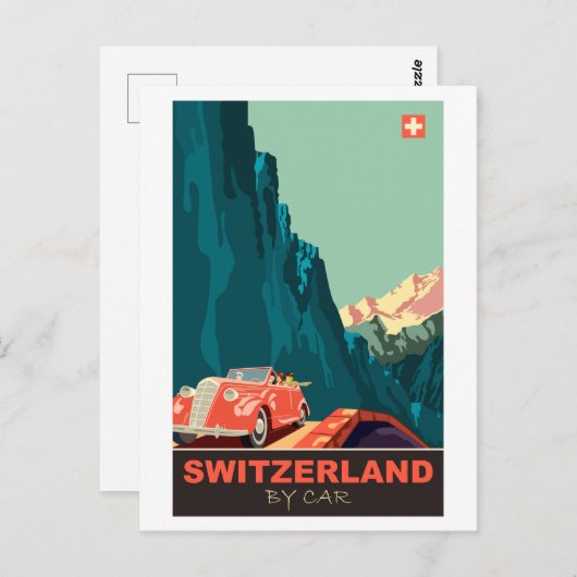 Zwitserland per auto briefkaart (Voorkant / Achterkant)