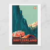 Zwitserland per auto briefkaart (Voorkant)