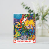 Zwitserland per trein, oldtimers briefkaart (Staand voorkant)